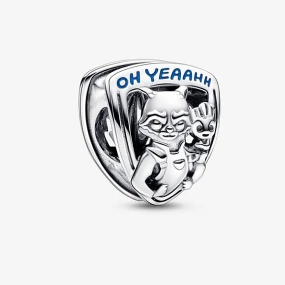 💜 Marvel Guardians of the Galaxy Rocket Raccoon & Groot Emblem Charm - Picture 5 of 5